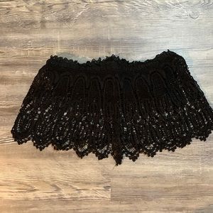 NEW Cotton Candy Ruby and Jenna Black Cropped Tube Top with lace overlay. S